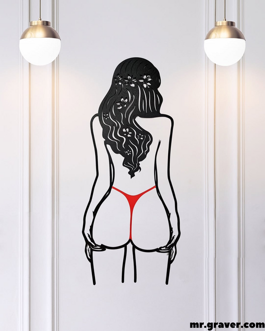 Drewniany obraz "Body Girl" z podświetleniem